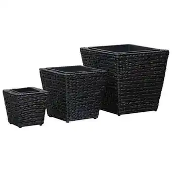 Brico VidaXL plantenbak ken verhoogd 3 st waterhyacint zwart aanbieding