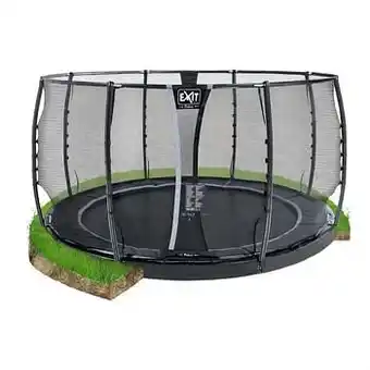 Brico Exit in-ground trampoline Dynamic met veiligheidsnet ø427cm zwart aanbieding