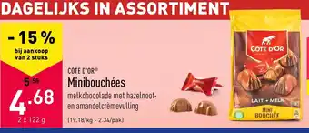 ALDI Cote D'or Minibouchees 2*122g aanbieding