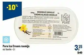 Makro Pure ice cream roomijs vanille aanbieding