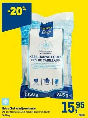 Makro Metro chef kabeljauwhaasje aanbieding