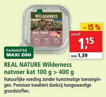 Maxi Zoo Real nature wilderness natvoer kat aanbieding