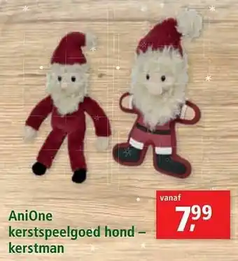 Maxi Zoo Anione kerstspeelgoed hond kerstman aanbieding
