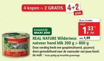Maxi Zoo Real nature wilderness natvoer hond blik aanbieding