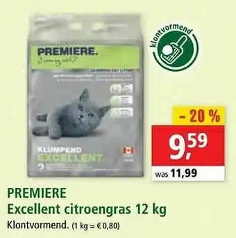 Maxi Zoo Premiere excellent citroengras aanbieding