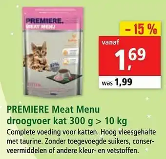 Maxi Zoo Premiere meat menu droogvoer kat aanbieding
