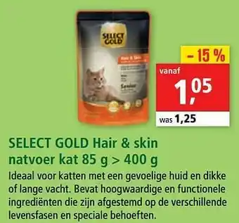 Maxi Zoo Select gold hair + skin natvoer kat aanbieding