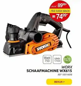 Brico Worx schaafmachine wx615 aanbieding