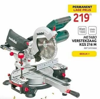 Brico Metabo verstekzaag kgs 216 m aanbieding