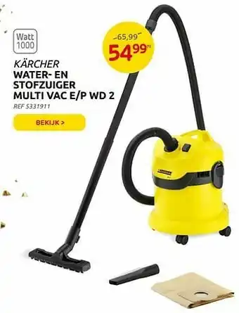 Brico Kärcher water- en stofzuiger multi vac e-p wd 2 aanbieding