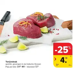 Carrefour Tonijnsteak aanbieding