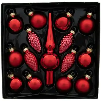 Action Glazen kerstballenset met piek aanbieding