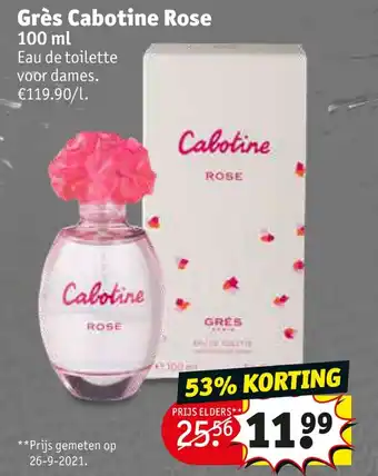Kruidvat Gres Cabotine Rose 100ml aanbieding