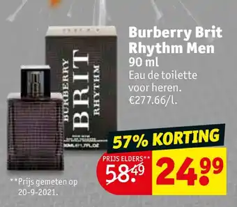 Kruidvat Burberry Brit Rhythm Men 90ml aanbieding