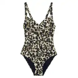 Decathlon Dames Sakari Luipaardprint Zwempak met buikcontrole (Natuurlijk) aanbieding