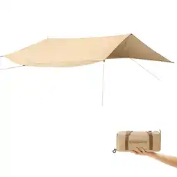 Decathlon Tarp Khan T Zonneluifel Camping Windbescherming Voortent Zeildoek Katoen aanbieding