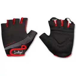 Decathlon Fitness-Cycling Handschoenen INDIGO Zwart-Rood aanbieding