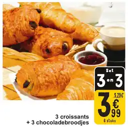 Cora 3 croissants + 3 Chocoladebroodjes aanbieding