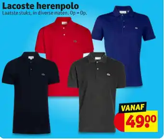Kruidvat Lacoste herenpolo aanbieding