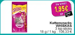 Cora Kattensnacks WHISKAS aanbieding