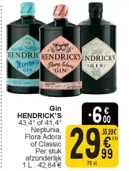 Cora Gin HENDRICK’S aanbieding