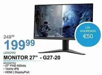 Lenovo monitor 27`` - g27-20 66c2gac1eu