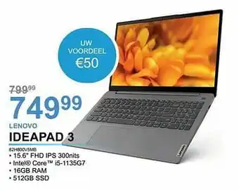 AUVA Lenovo ideapad 3 82h800v5mb aanbieding