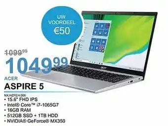 AUVA Acer aspire 5 nx.hzfeh.006 aanbieding