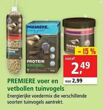 Maxi Zoo Premiere voer en vetbollen tuinvogels aanbieding