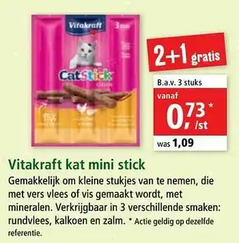 Maxi Zoo Vitakraft kat mini stick aanbieding