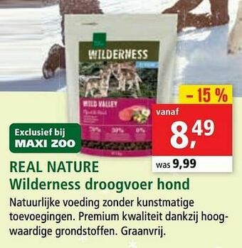 Maxi Zoo Real nature wilderness droogvoer hond aanbieding