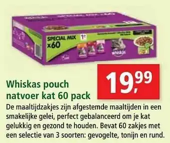 Maxi Zoo Whiskas pouch natvoer kat aanbieding