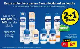 Kruidvat Keuze uit hele gamma SAnex deodorant en douche aanbieding