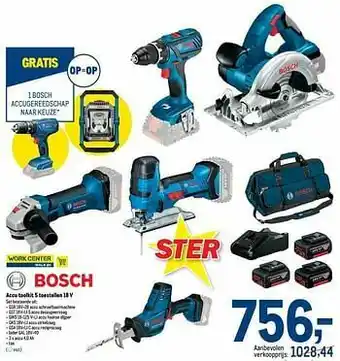 Bosch accu toolkit 5 toestellen 18 v