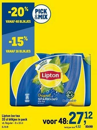 Makro Lipton ice tea regular aanbieding