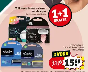 Kruidvat Wilkinson dames en heren navulmesjes aanbieding