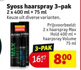 Kruidvat Syoss haarspray 3-pak aanbieding