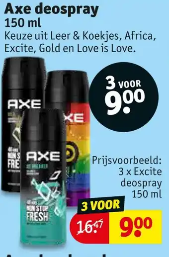 Kruidvat Axe deospray 150ml aanbieding