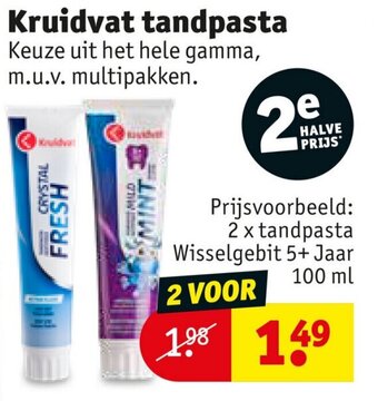 Kruidvat Tandpasta aanbieding
