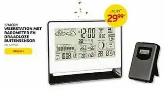 Brico Chacon weerstation met barometer en draadloze buitensensor aanbieding