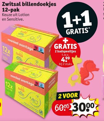Kruidvat Zwitsal billendoekjes 12-pak aanbieding