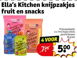 Kruidvat Ella's Kitchen knijpzakjes fruit en snacks aanbieding