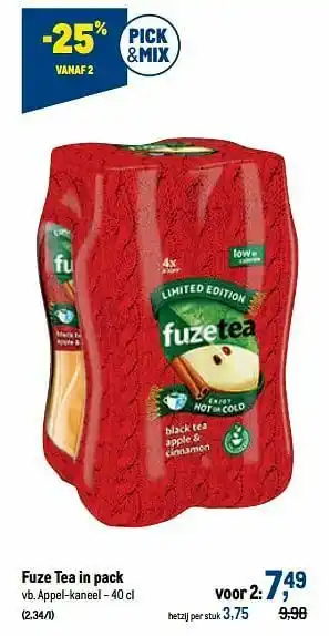 Makro Fuze tea appel-kaneel aanbieding