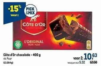 Makro Côte d`or chocolade puur aanbieding