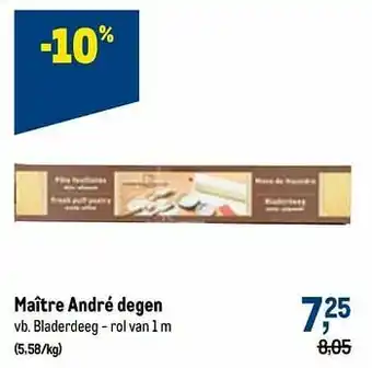 Maître andré degen bladerdeeg - rol van 1 m