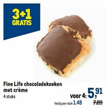 Makro Fine life chocoladekoeken met crème aanbieding