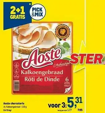 Makro Aoste charcuterie kalkoengebraad aanbieding