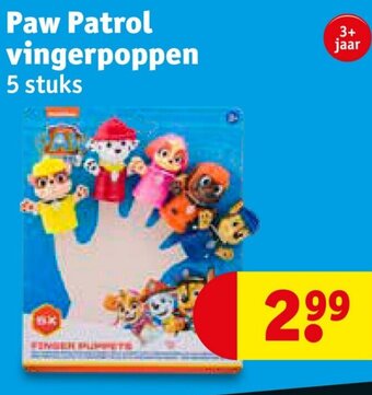 Kruidvat Paw Patrol vingerpoppen aanbieding