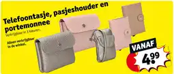 Telefoontasje, pasjeshouder en portemonnee