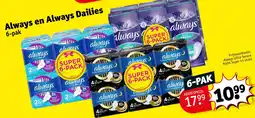 Kruidvat Always en Always Dailies aanbieding
